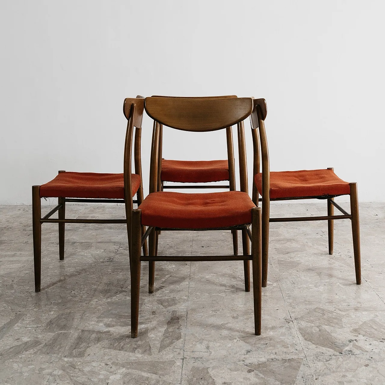 Dining Set of 4 Chairs Scandinavian Design 1960s Modern Design 12