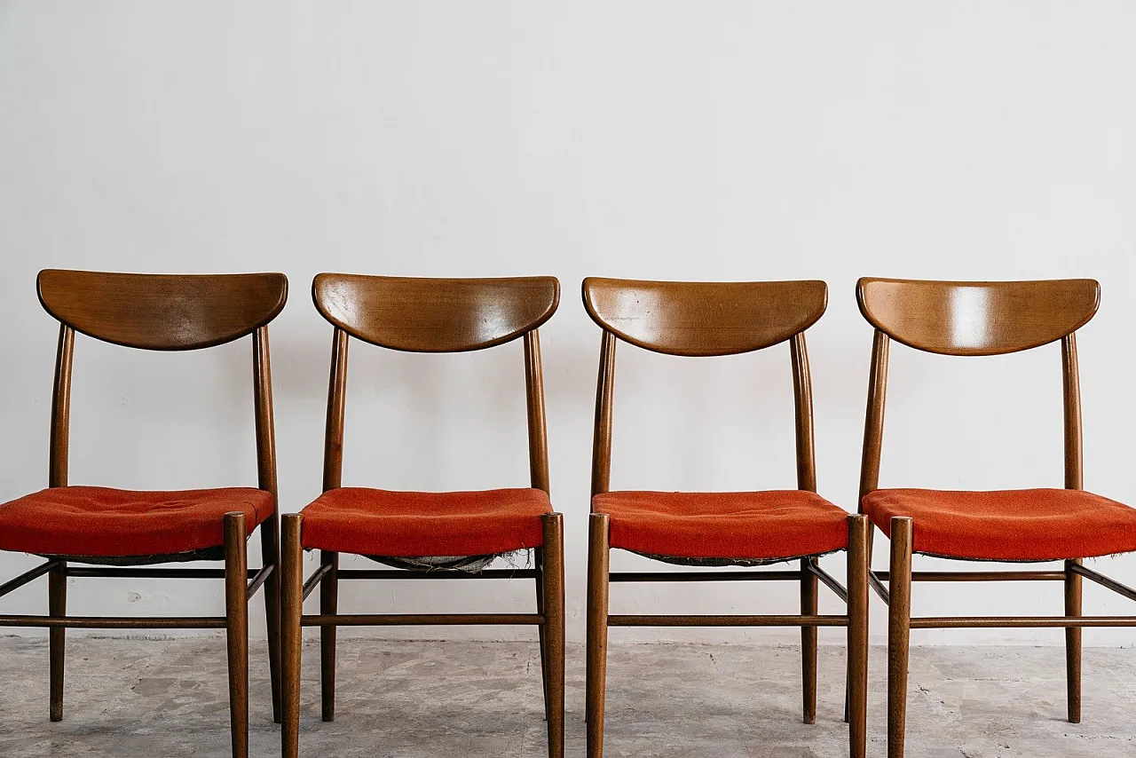 Dining Set of 4 Chairs Scandinavian Design 1960s Modern Design 15