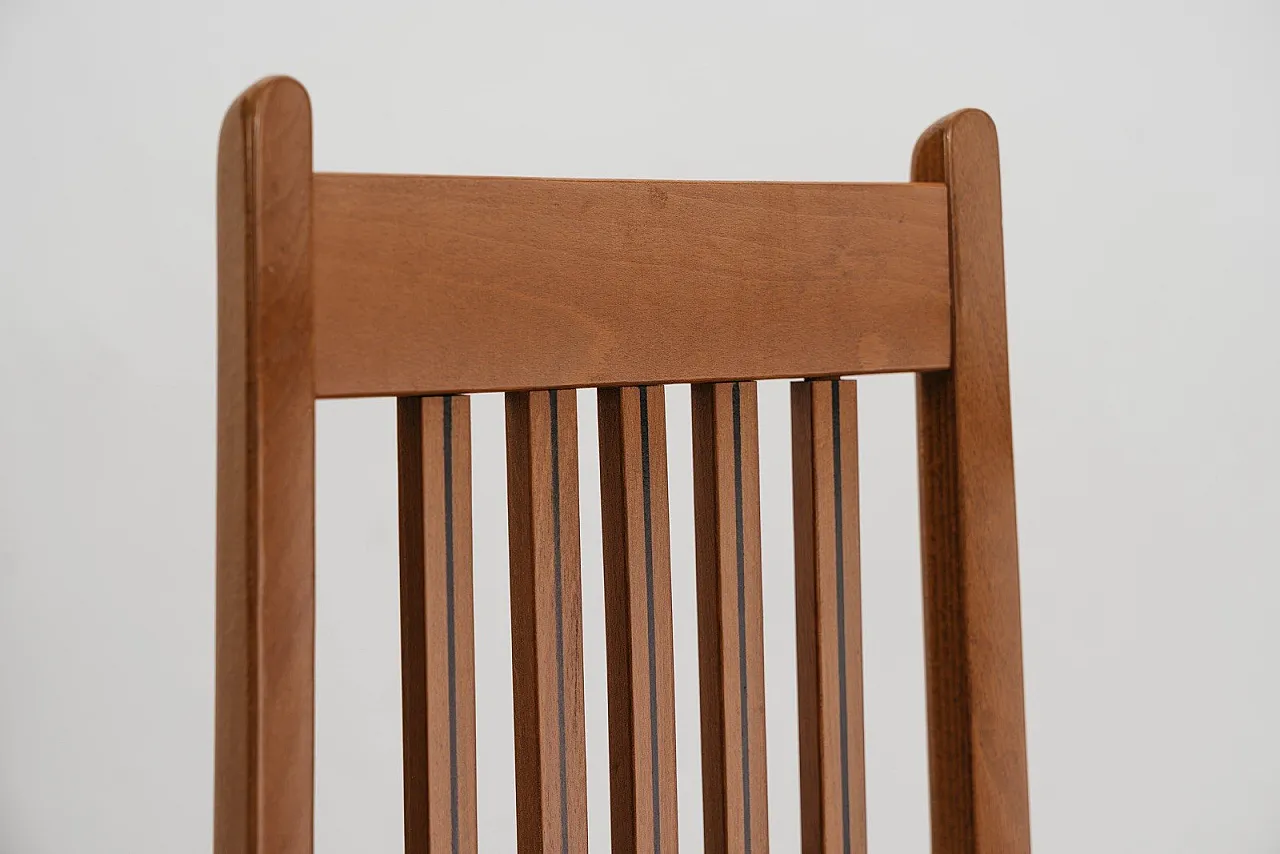 Dining Set 6 Chairs 80s Design Wooden High Back Modern 2