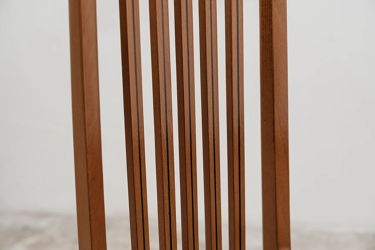 Dining Set 6 Chairs 80s Design Wooden High Back Modern 12
