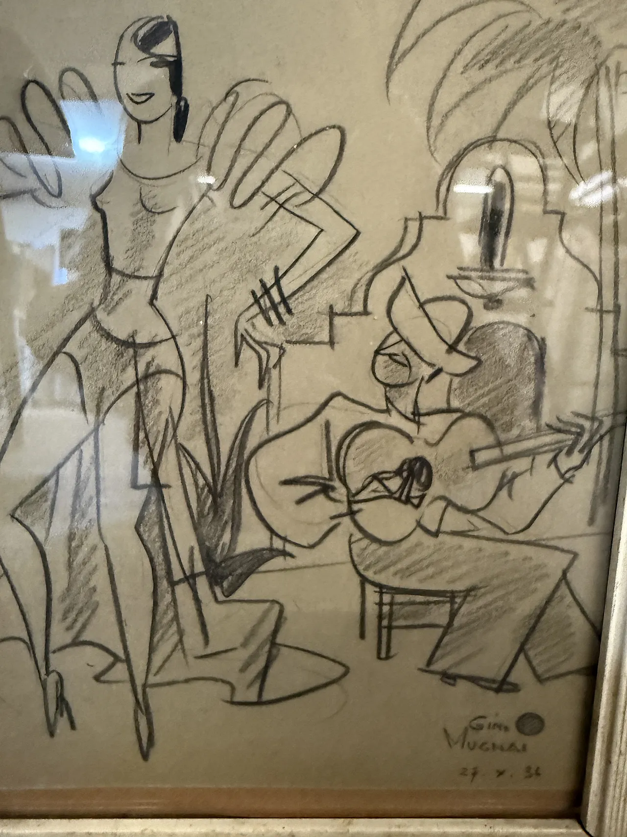 Disegno "Ballerina e suonatore" Gino Mugnai 1934 4