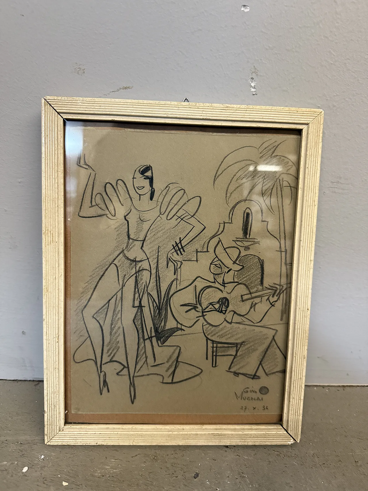 Disegno "Ballerina e suonatore" Gino Mugnai 1934 7