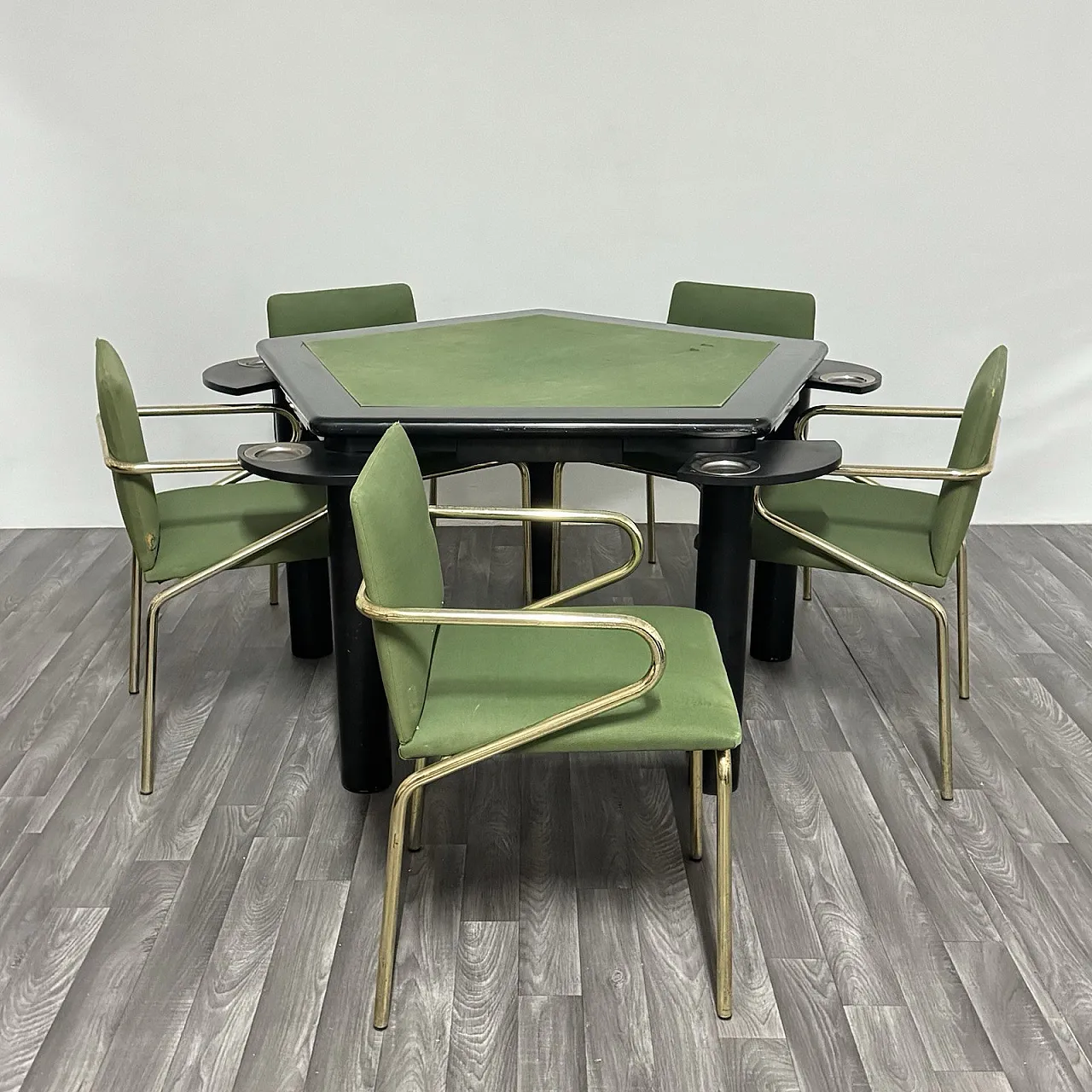 Game Table Set with 5 Chairs, Modern Design from the 1970s 1