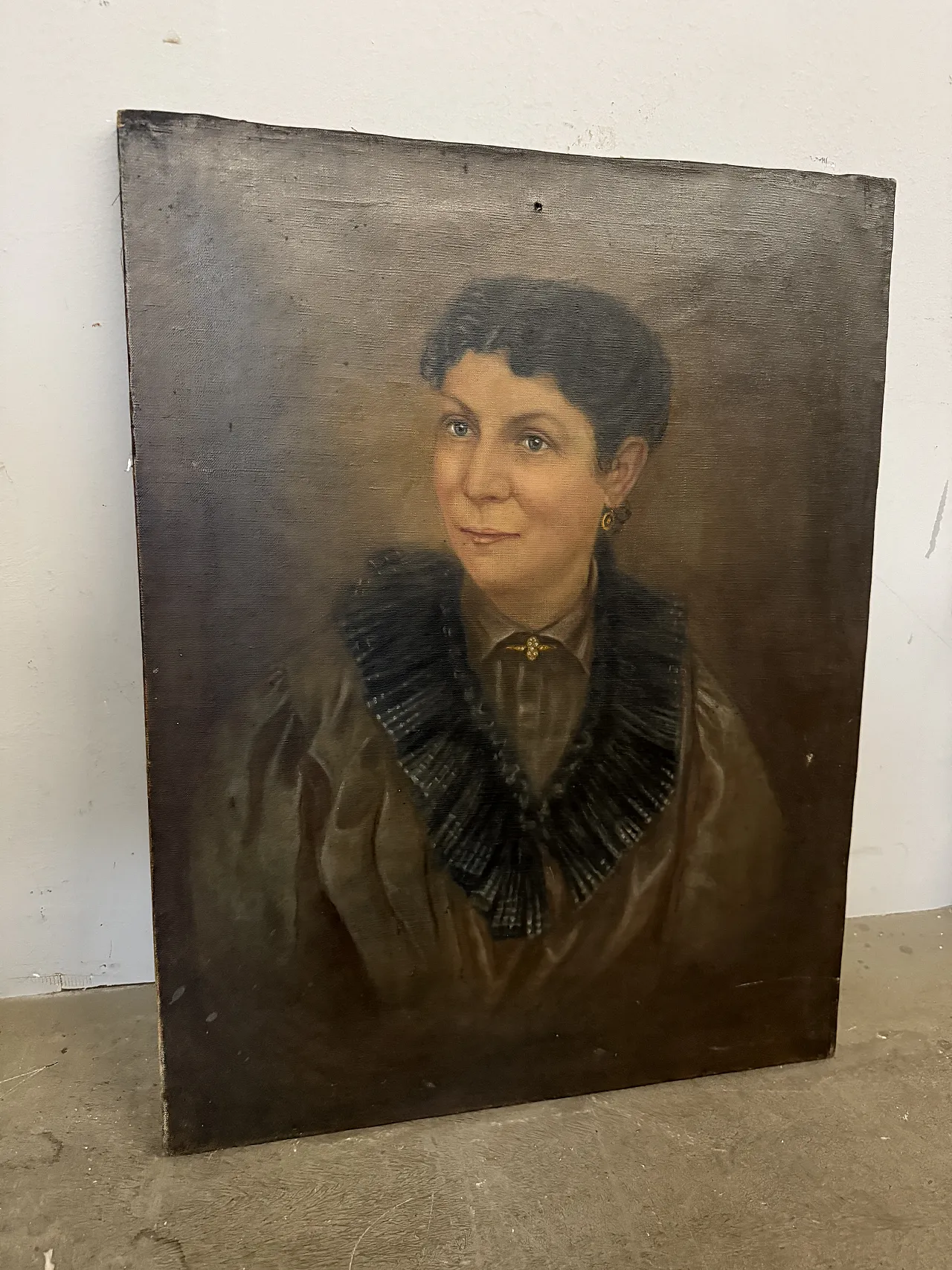 Oil painting on canvas woman's face, Italian school, 19th century 1