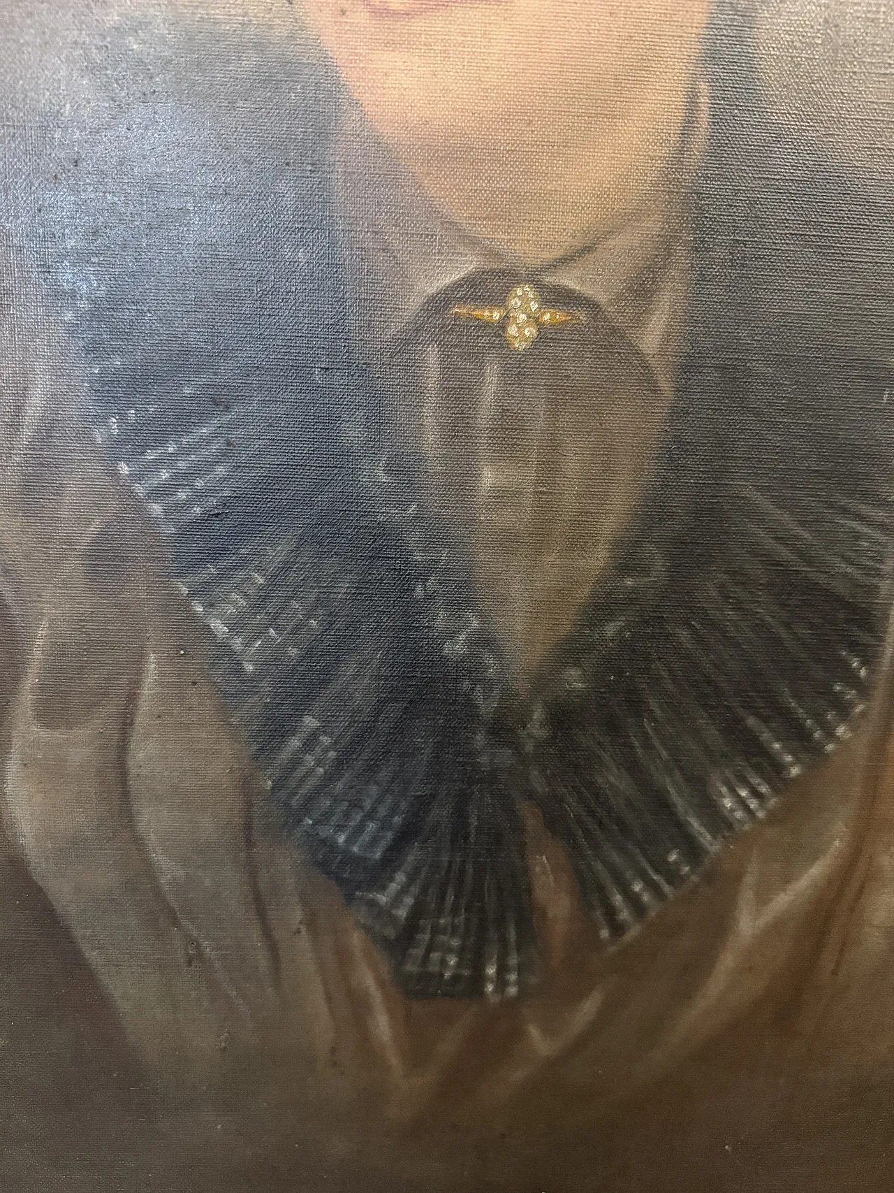 Oil painting on canvas woman's face, Italian school, 19th century 3