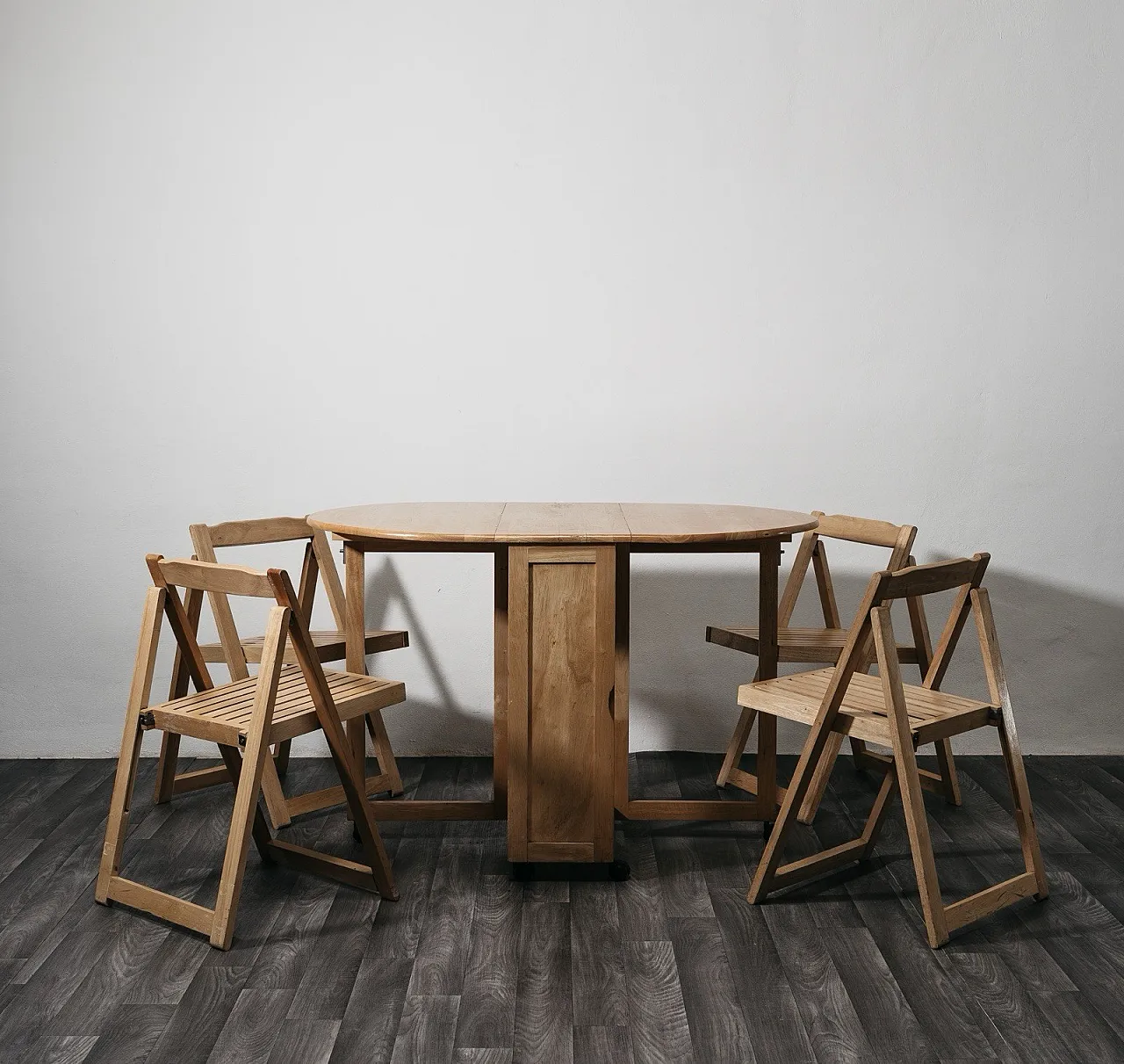 Folding Table and chair set space saver, 1980s 2