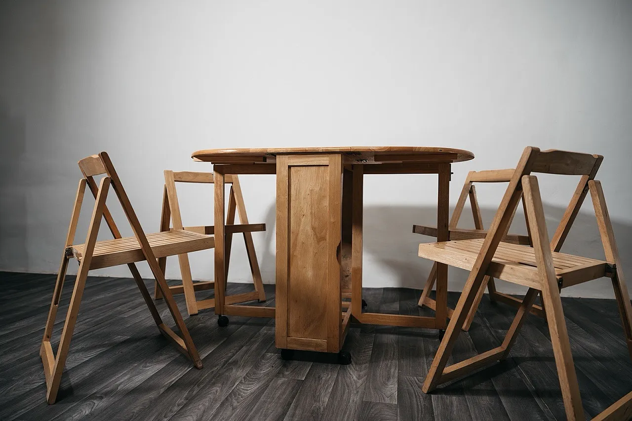 Folding Table and chair set space saver, 1980s 6
