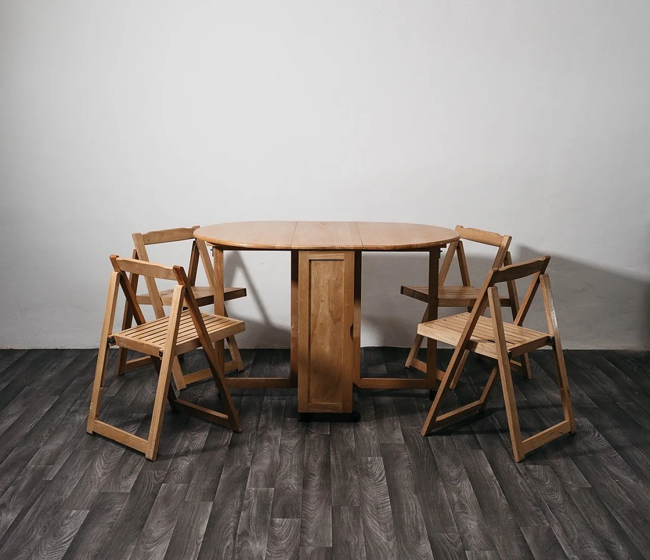 Folding Table and chair set space saver, 1980s 8