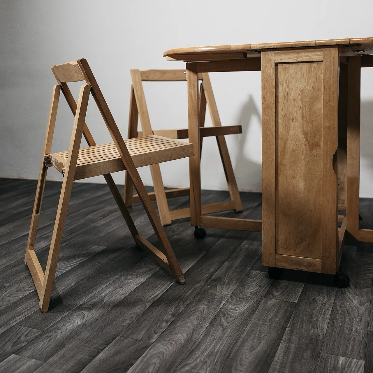 Folding Table and chair set space saver, 1980s 20