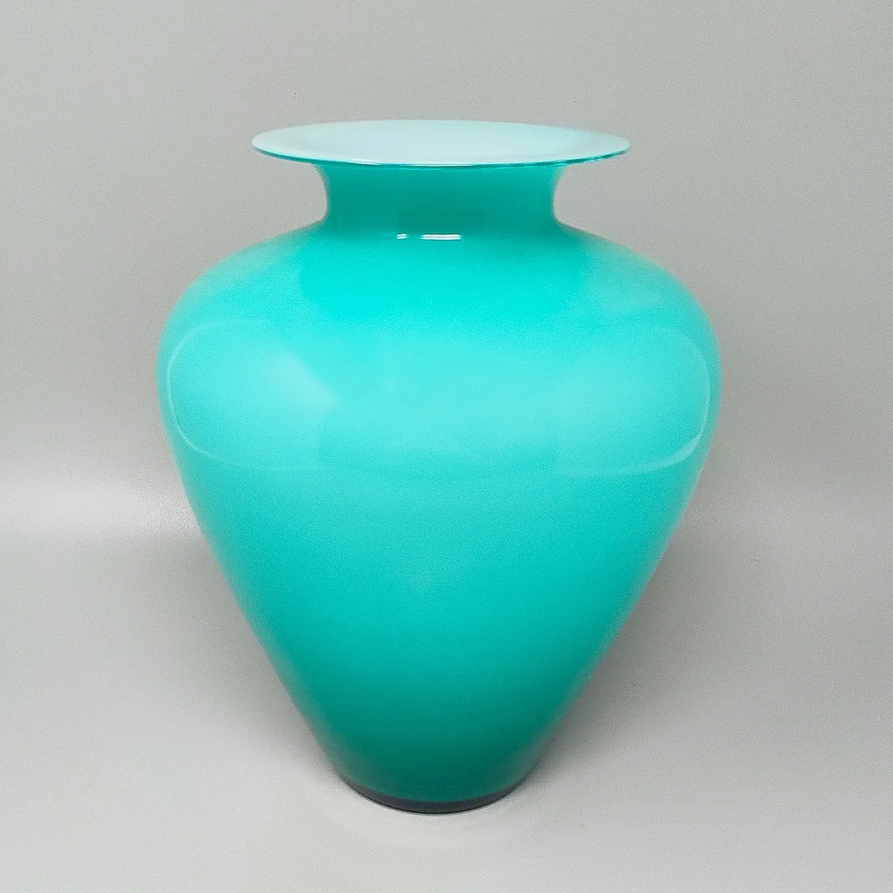 Murano glass aquamarine vase by Ca' dei Vetrai, 1970s 1