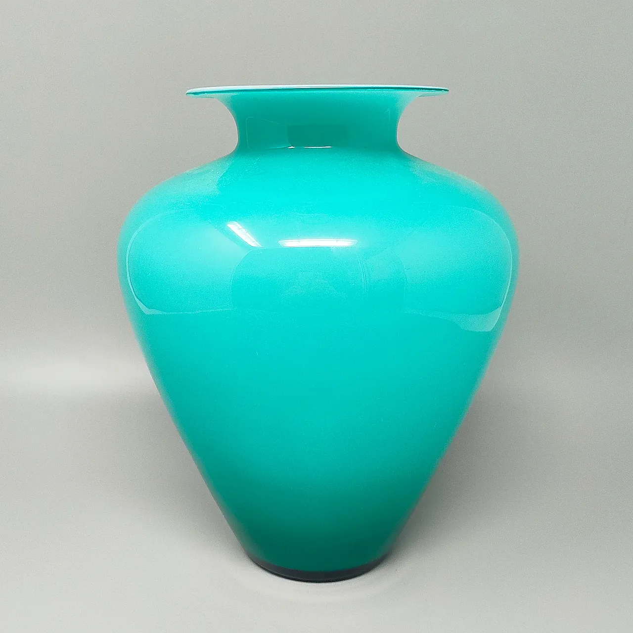 Murano glass aquamarine vase by Ca' dei Vetrai, 1970s 2