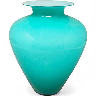 Murano glass aquamarine vase by Ca' dei Vetrai, 1970s