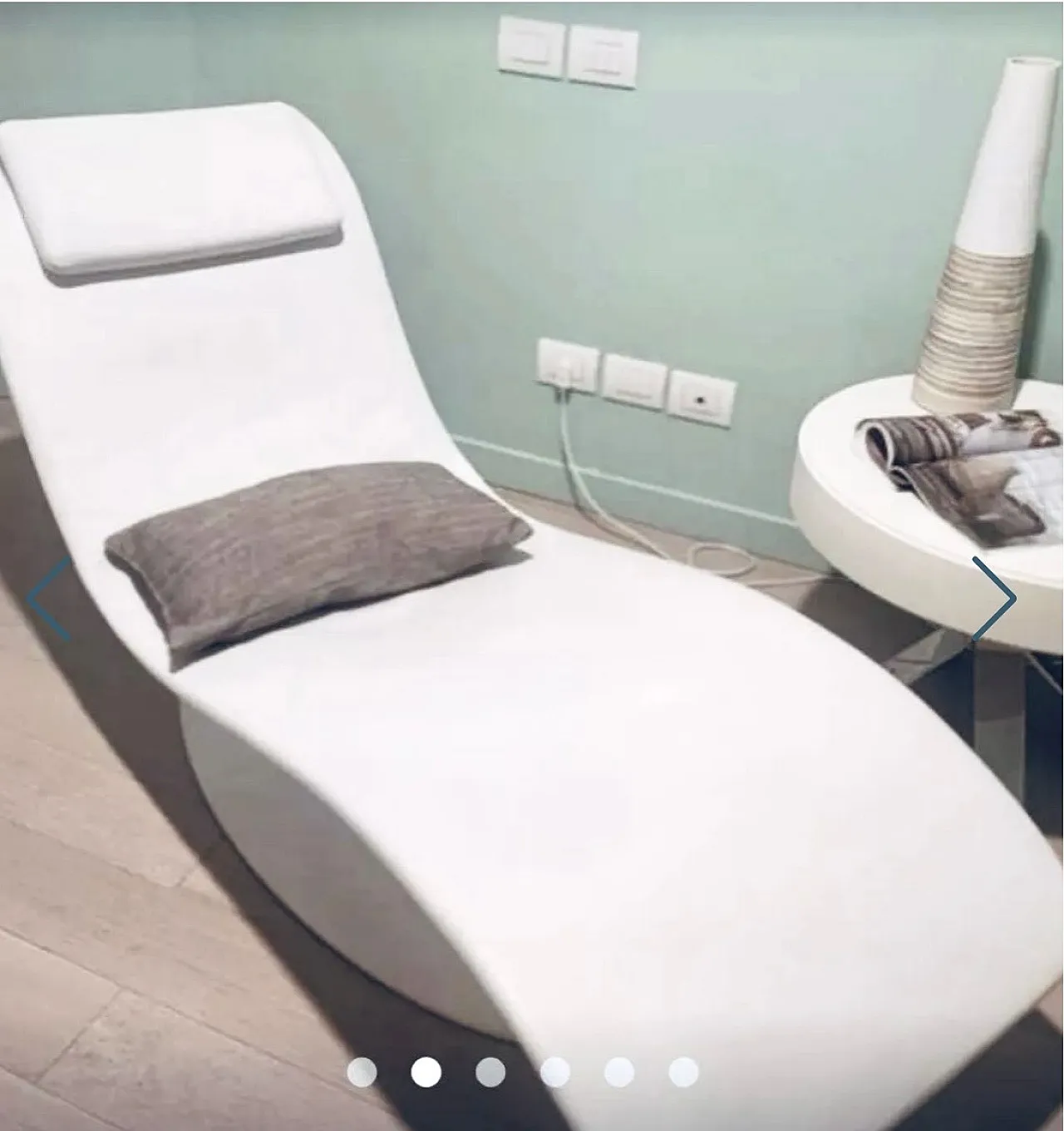 Eli Fly Desirée chaise longue by Jai Jalan in white leather, 2000s 2
