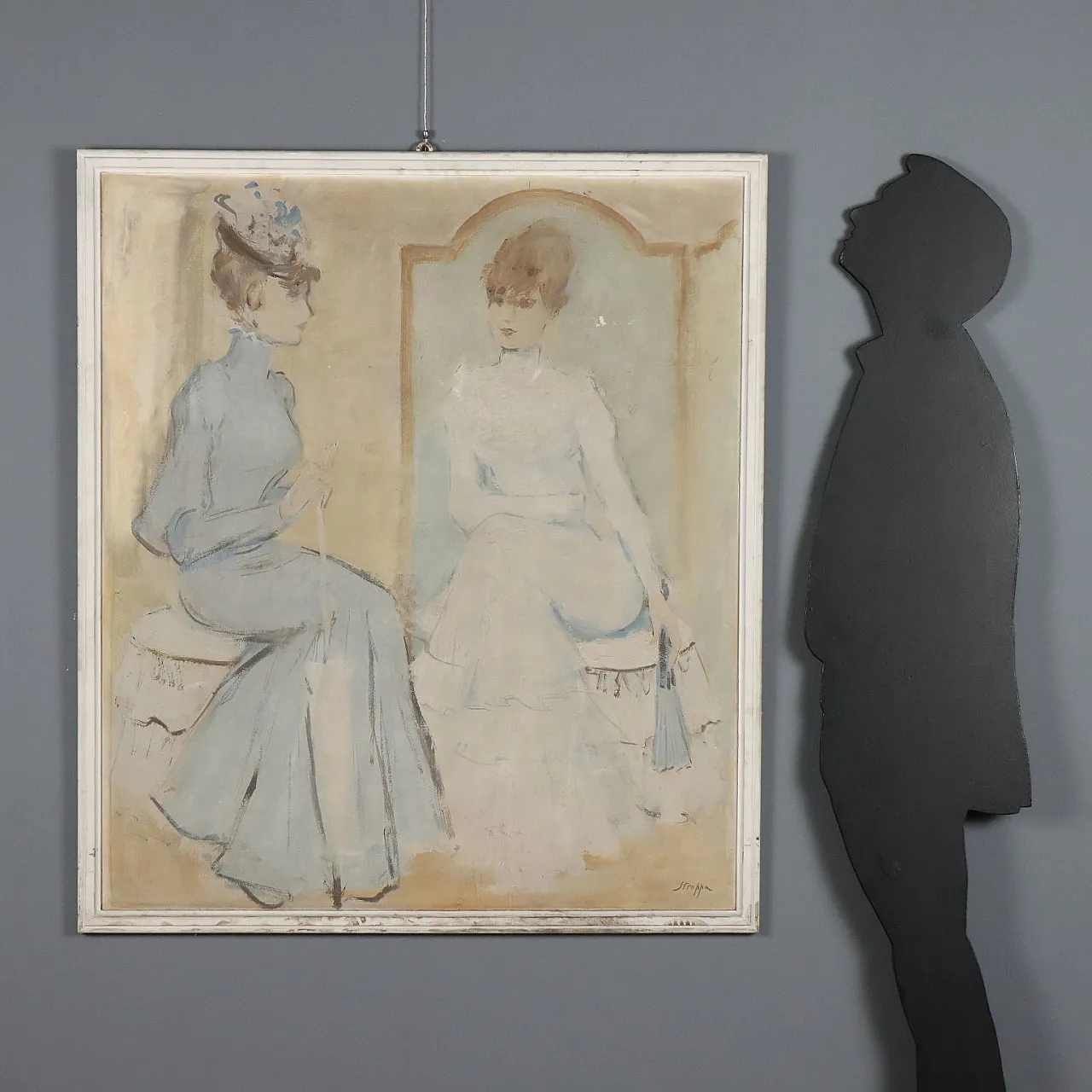 Painting by Leonardo Stroppa, oil on masonite, 20th century 2