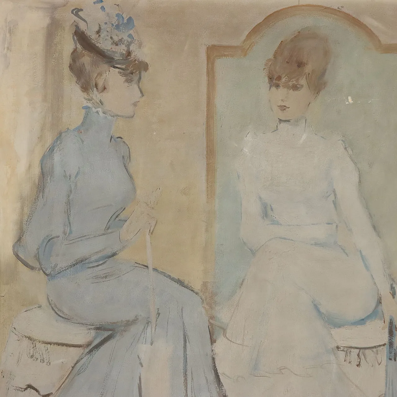 Painting by Leonardo Stroppa, oil on masonite, 20th century 3