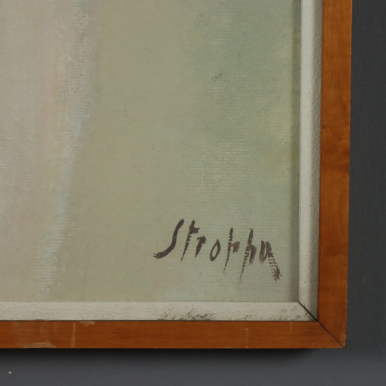 Painting by Leonardo Stroppa, oil on hardboard, 20th century 6