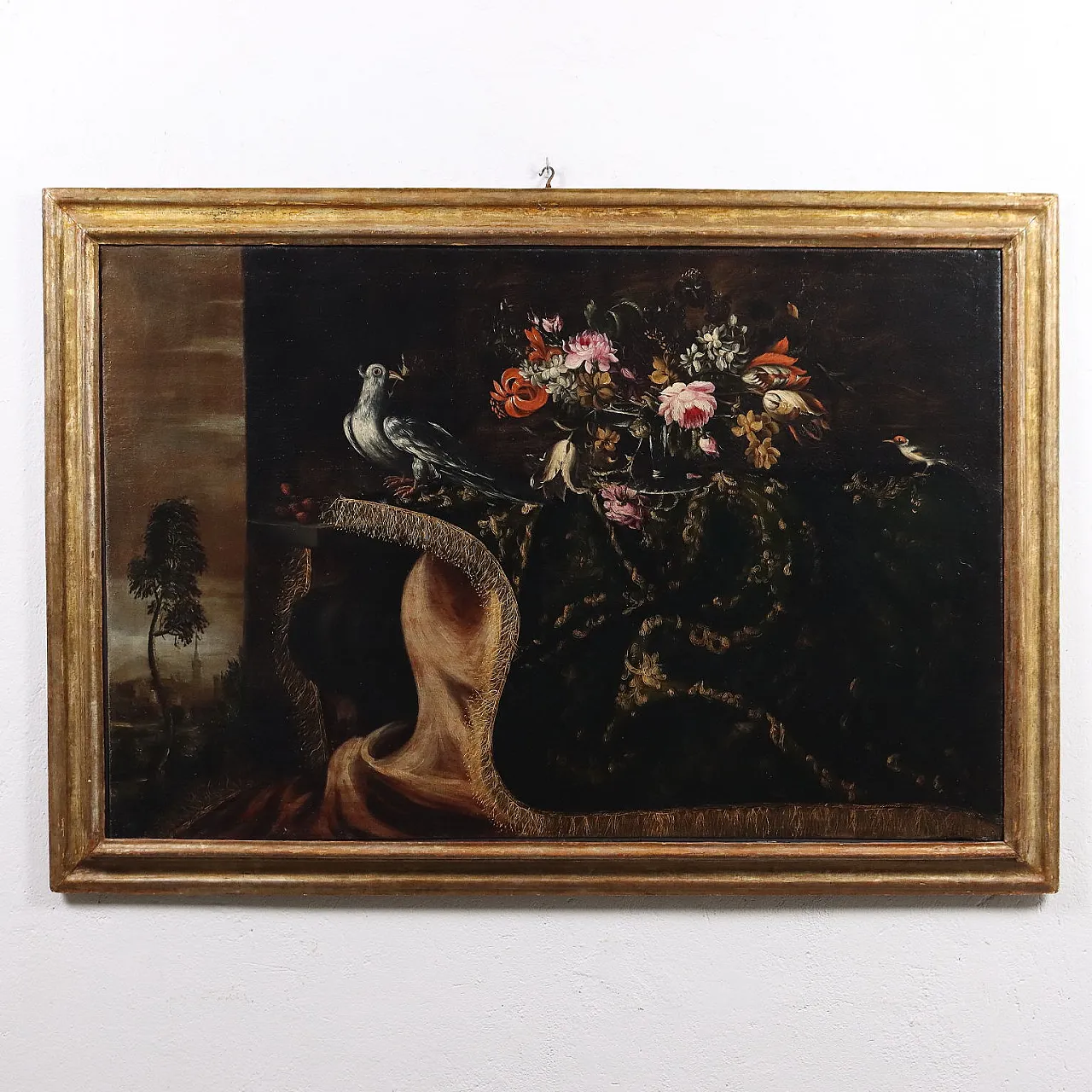 Still Life with Flowers and Birds, oil on canvas, 17th century 2