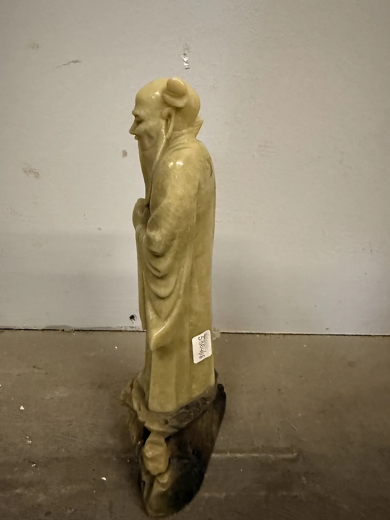 Vecchia scultura cinese in pietra saponaria raffigurante Shou Lao 13