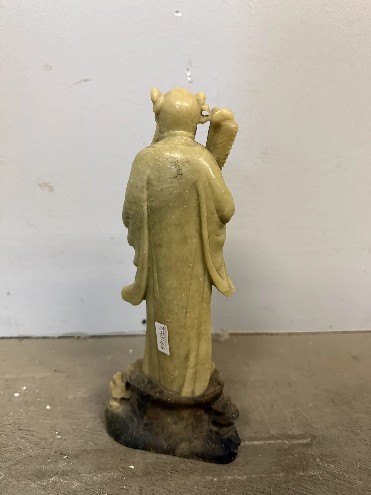 Vecchia scultura cinese in pietra saponaria raffigurante Shou Lao 14