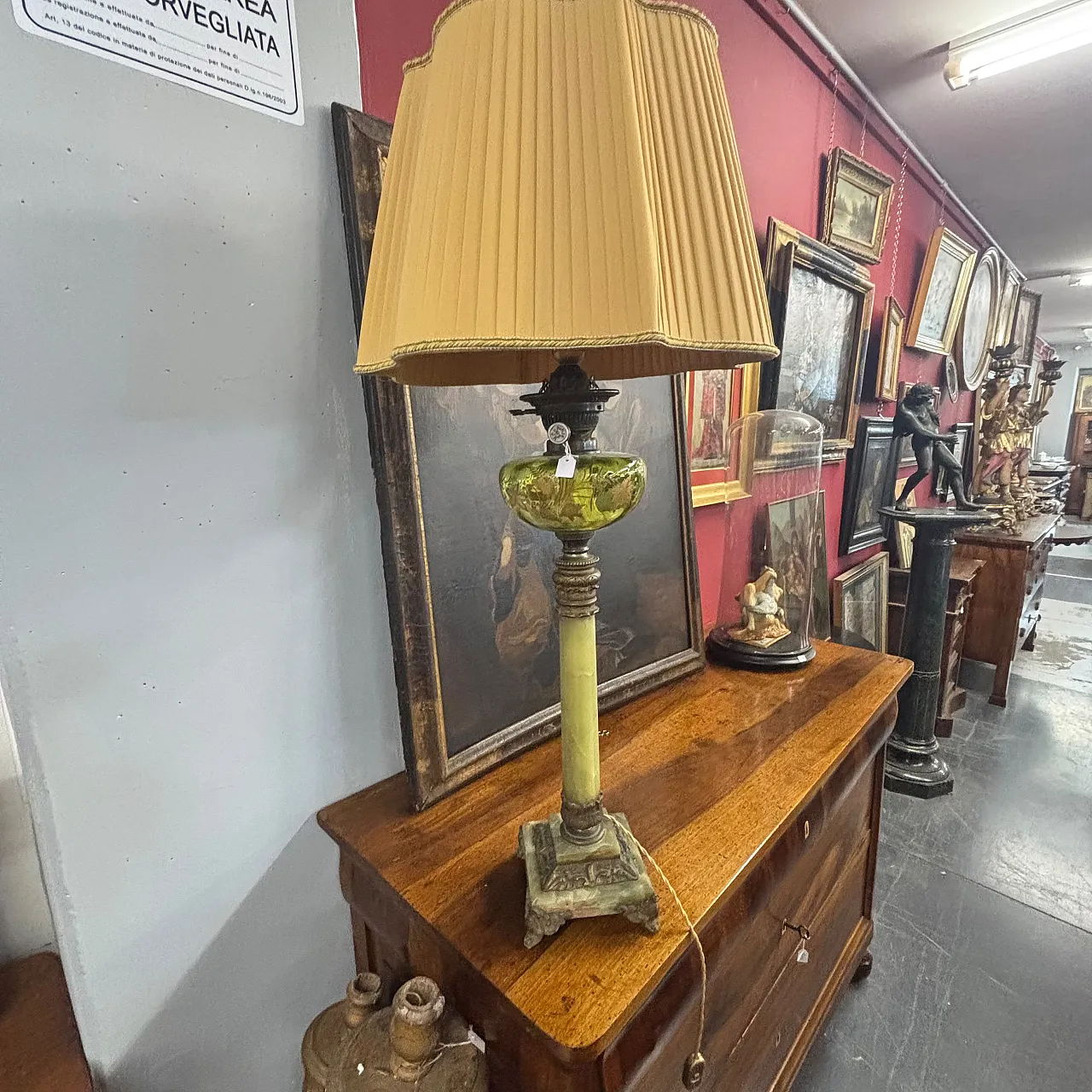 Bellissima lampada antica a petrolio vittoriana, XIX sec, 96x31cm 1