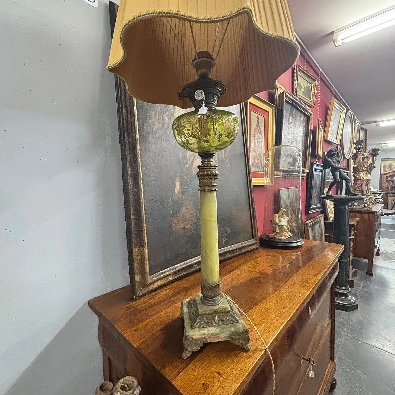 Bellissima lampada antica a petrolio vittoriana, XIX sec, 96x31cm 10