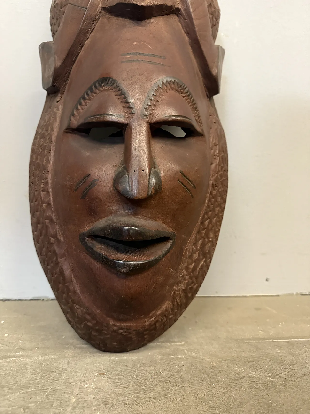 Hand Carved Hardwood African Tribal Mask, 20th c. 3