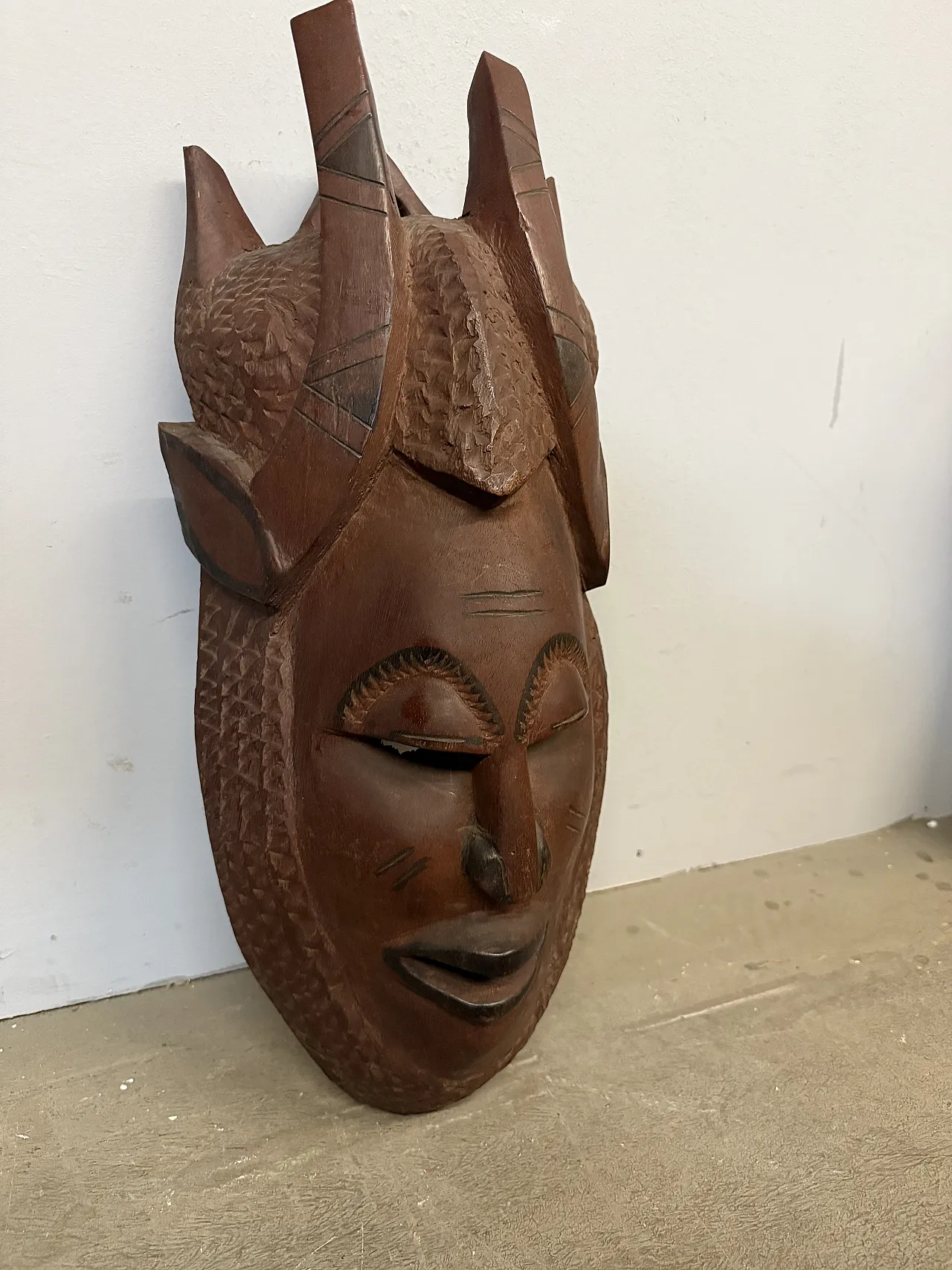 Hand Carved Hardwood African Tribal Mask, 20th c. 6