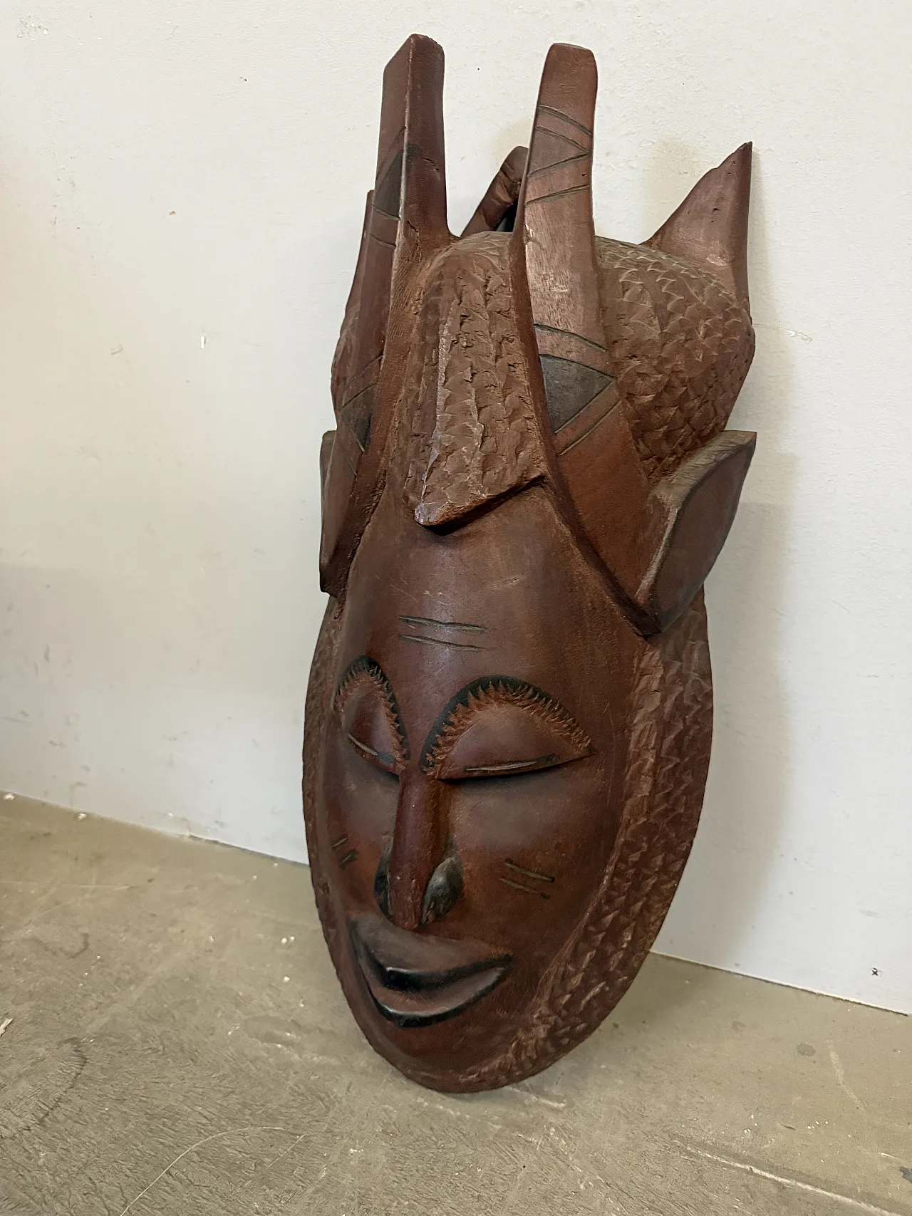 Hand Carved Hardwood African Tribal Mask, 20th c. 7