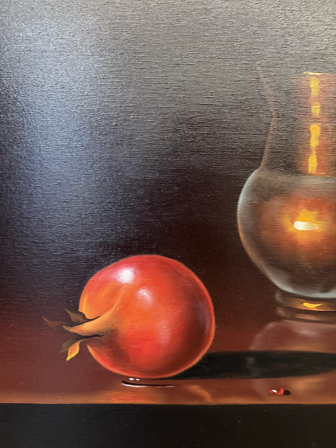 Oil painting on canvas, modern and contemporary art with pomegranates, 70x60 5