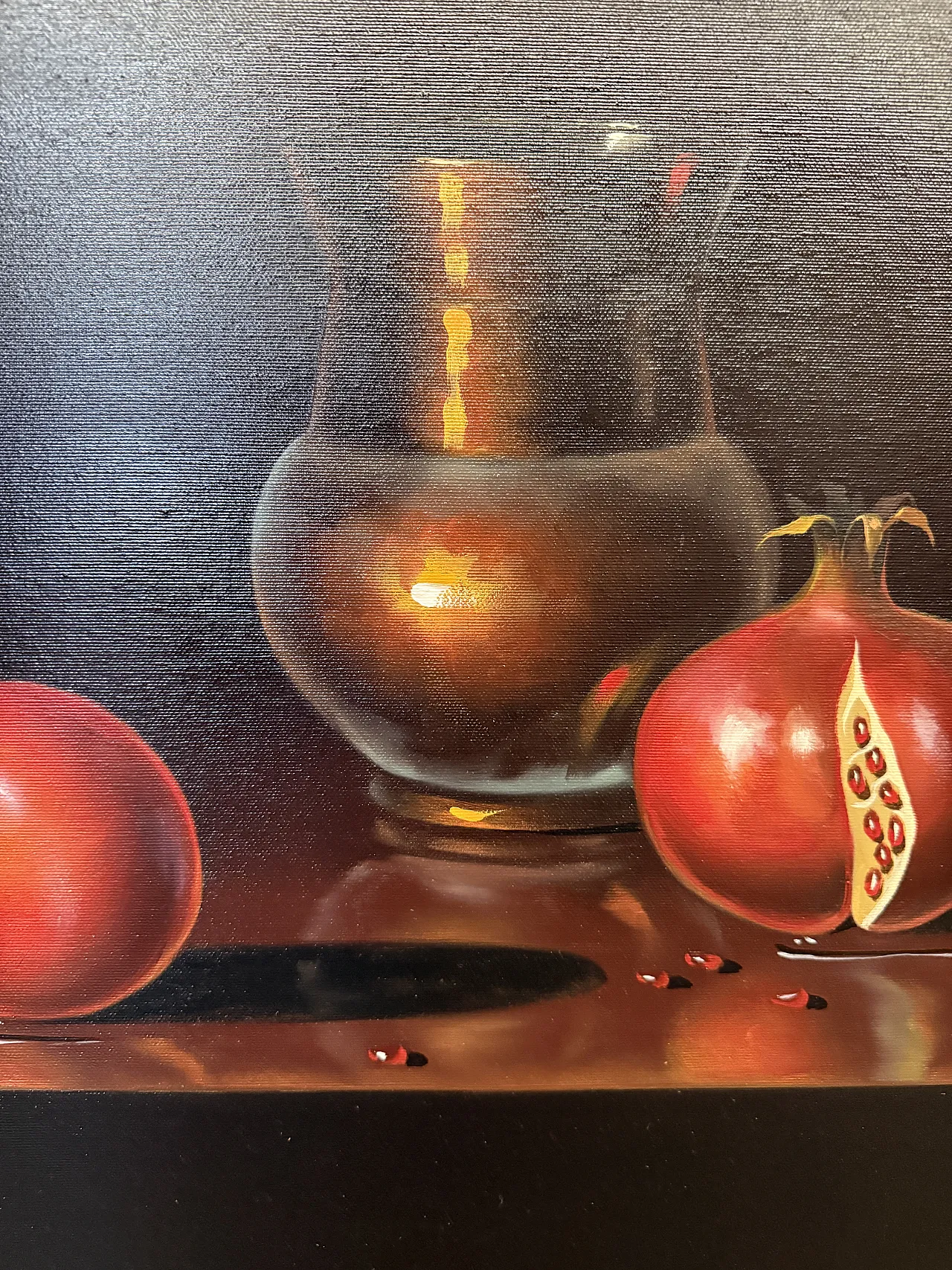 Oil painting on canvas, modern and contemporary art with pomegranates, 70x60 6