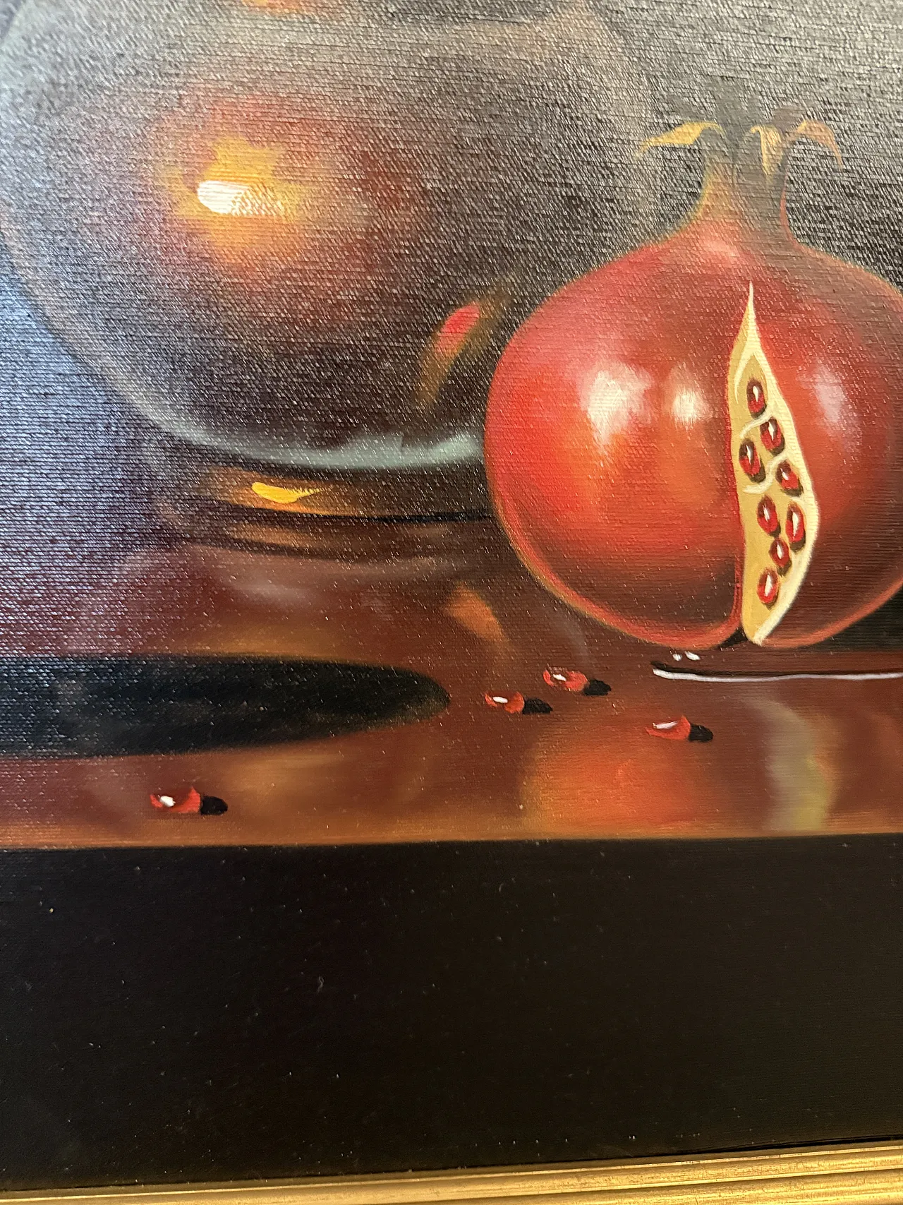 Oil painting on canvas, modern and contemporary art with pomegranates, 70x60 20