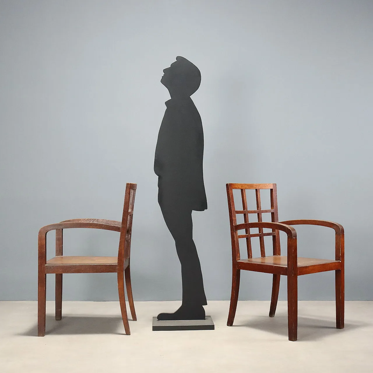 Pair of Art Deco oak armchairs, 20th century 2