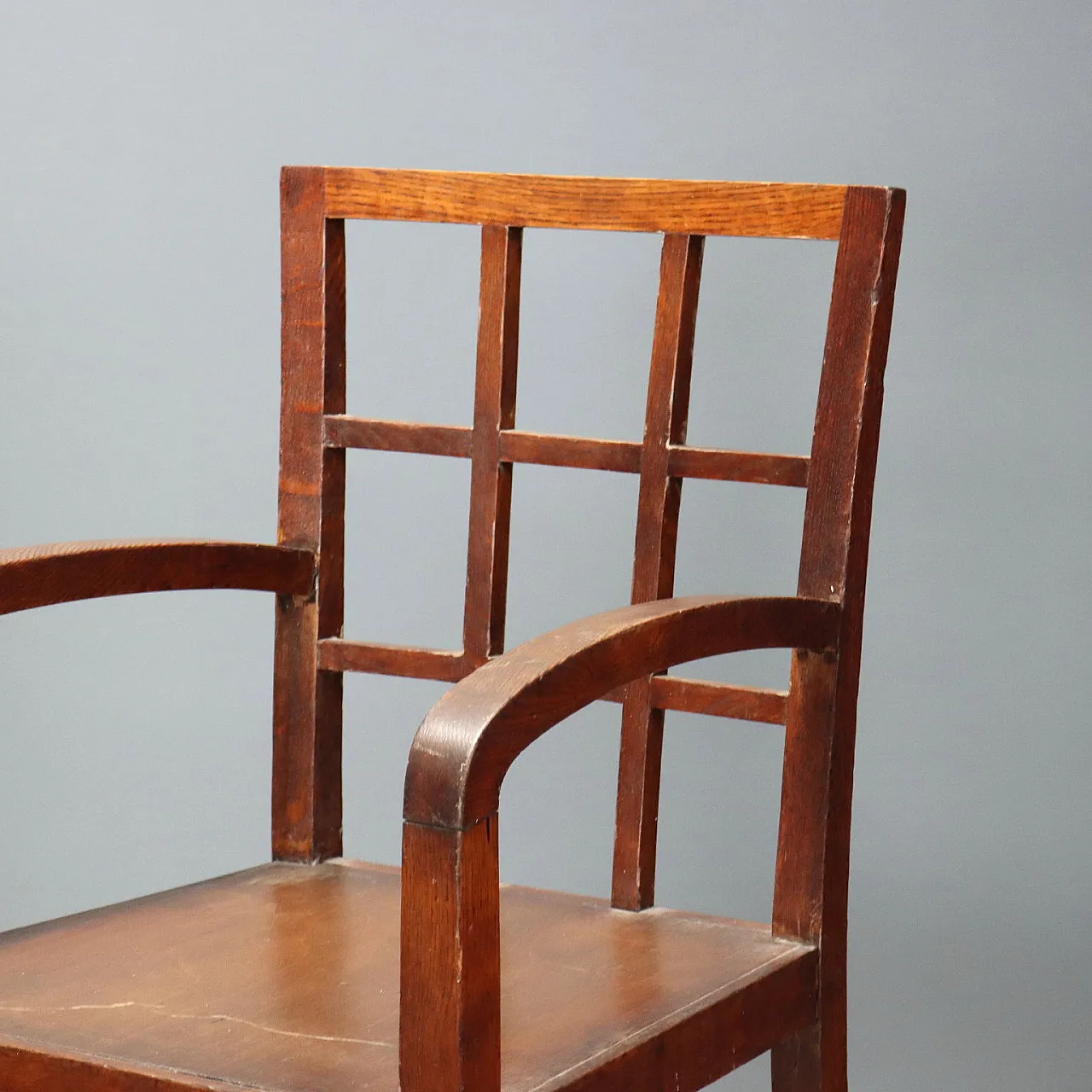 Pair of Art Deco oak armchairs, 20th century 4