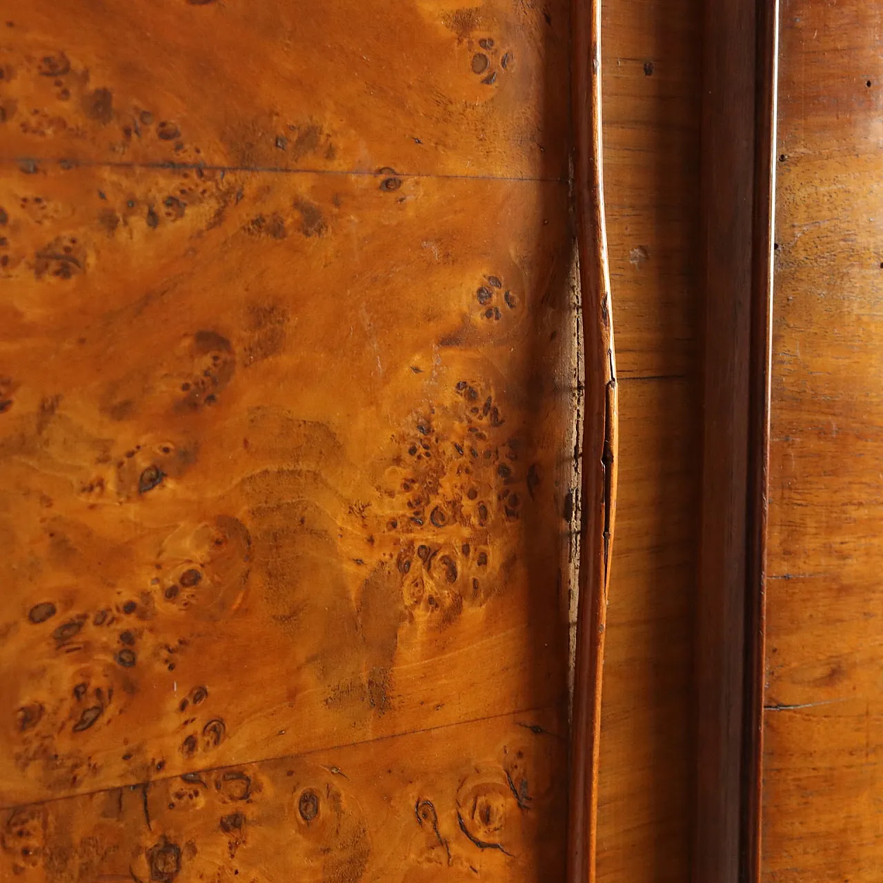 Umbertino wardrobe in walnut and walnut root, 19th century 5