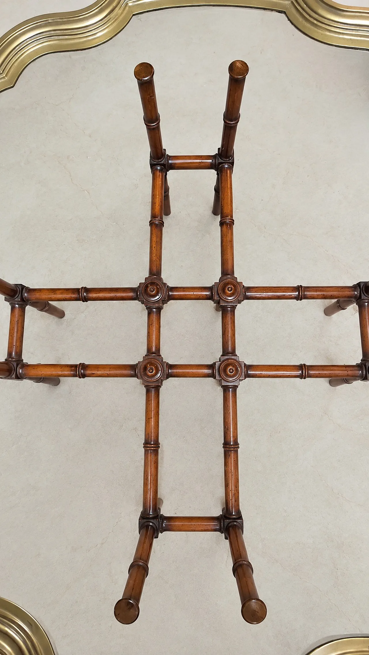 Bamboo and glass coffee table, 70s 9