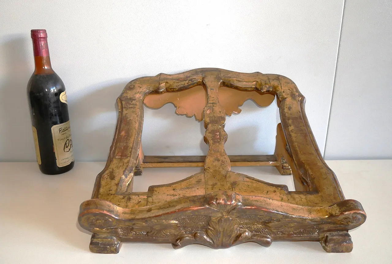Antique gilded carved wooden lectern 1