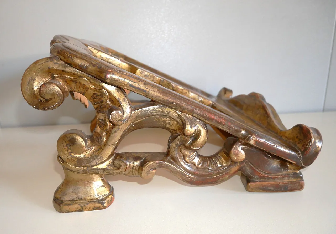 Antique gilded carved wooden lectern 3