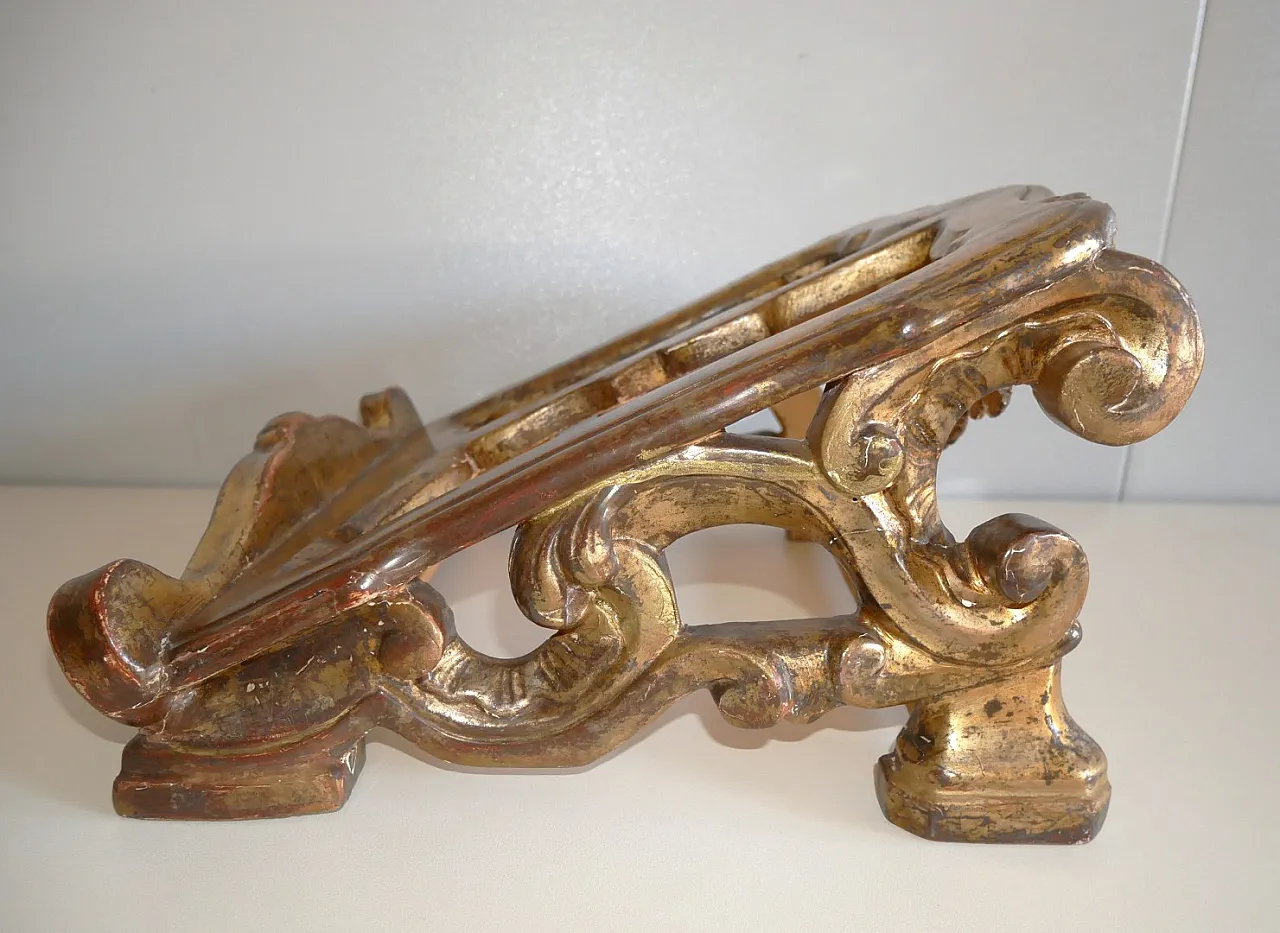 Antique gilded carved wooden lectern 4