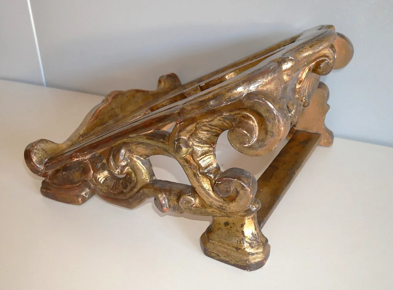 Antique gilded carved wooden lectern 6