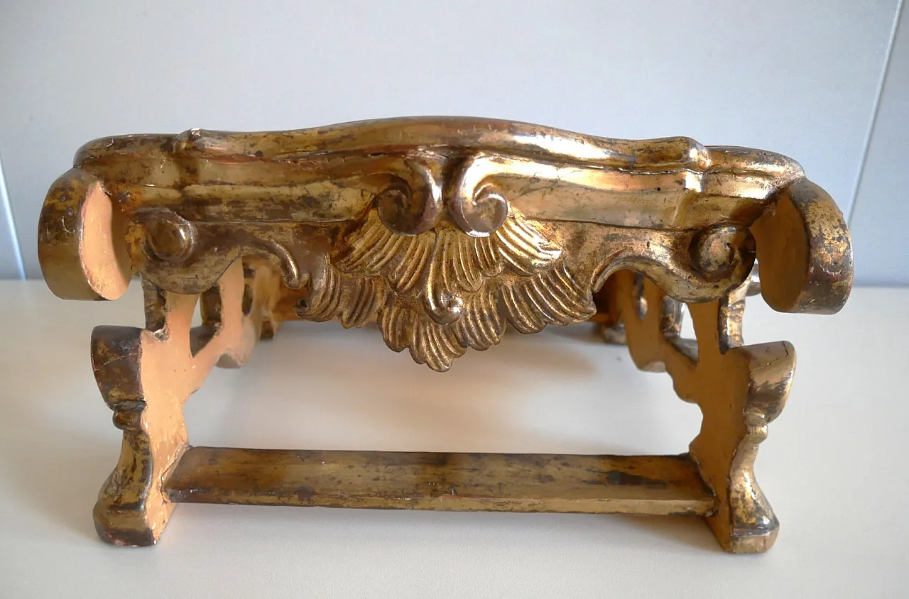 Antique gilded carved wooden lectern 7