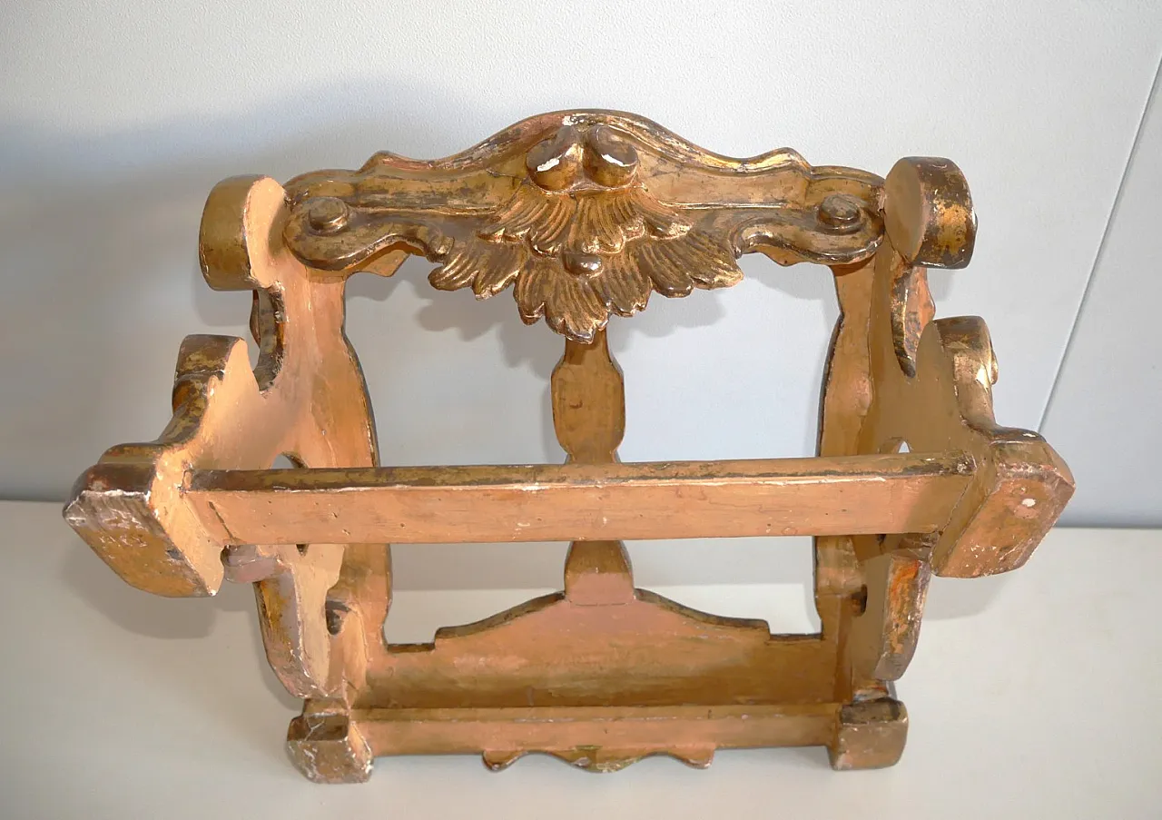 Antique gilded carved wooden lectern 9