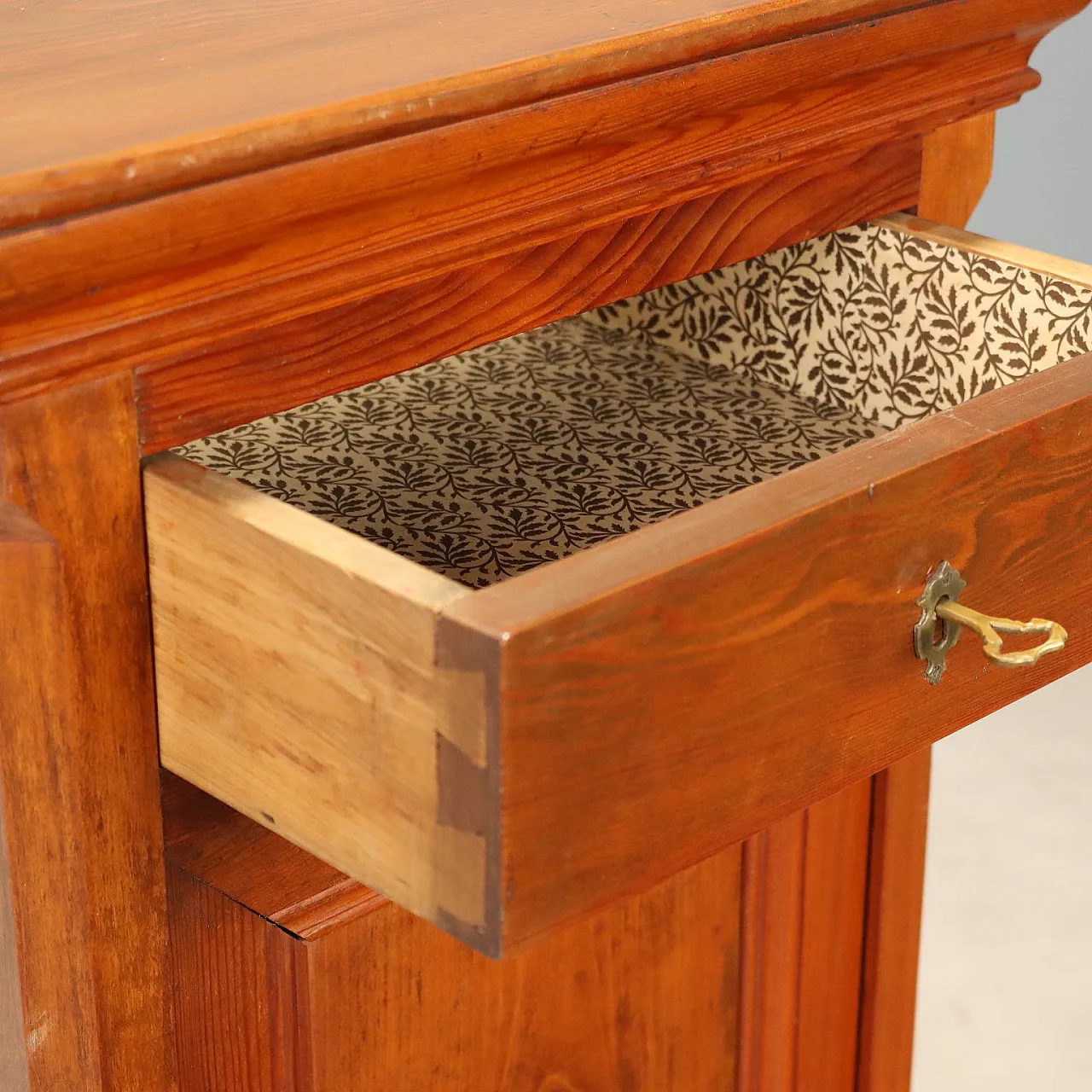 Larch bedside table, late 19th century 6