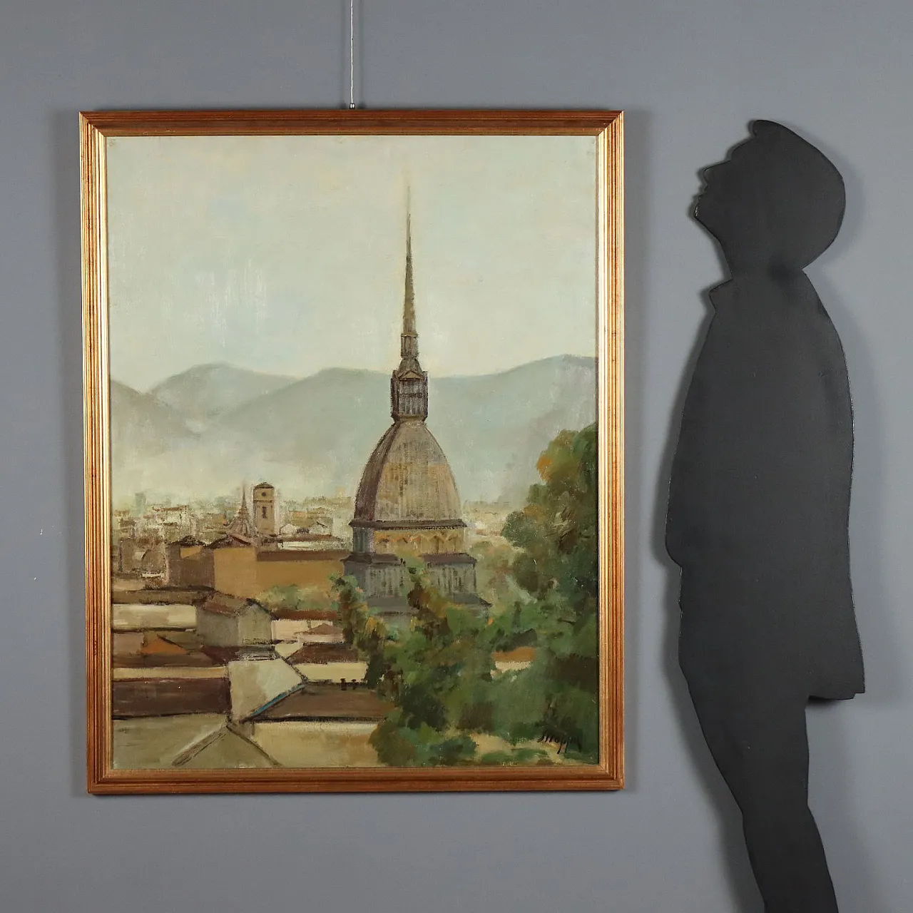 Painting by Leonardo Stroppa, oil on masonite, 20th century 2