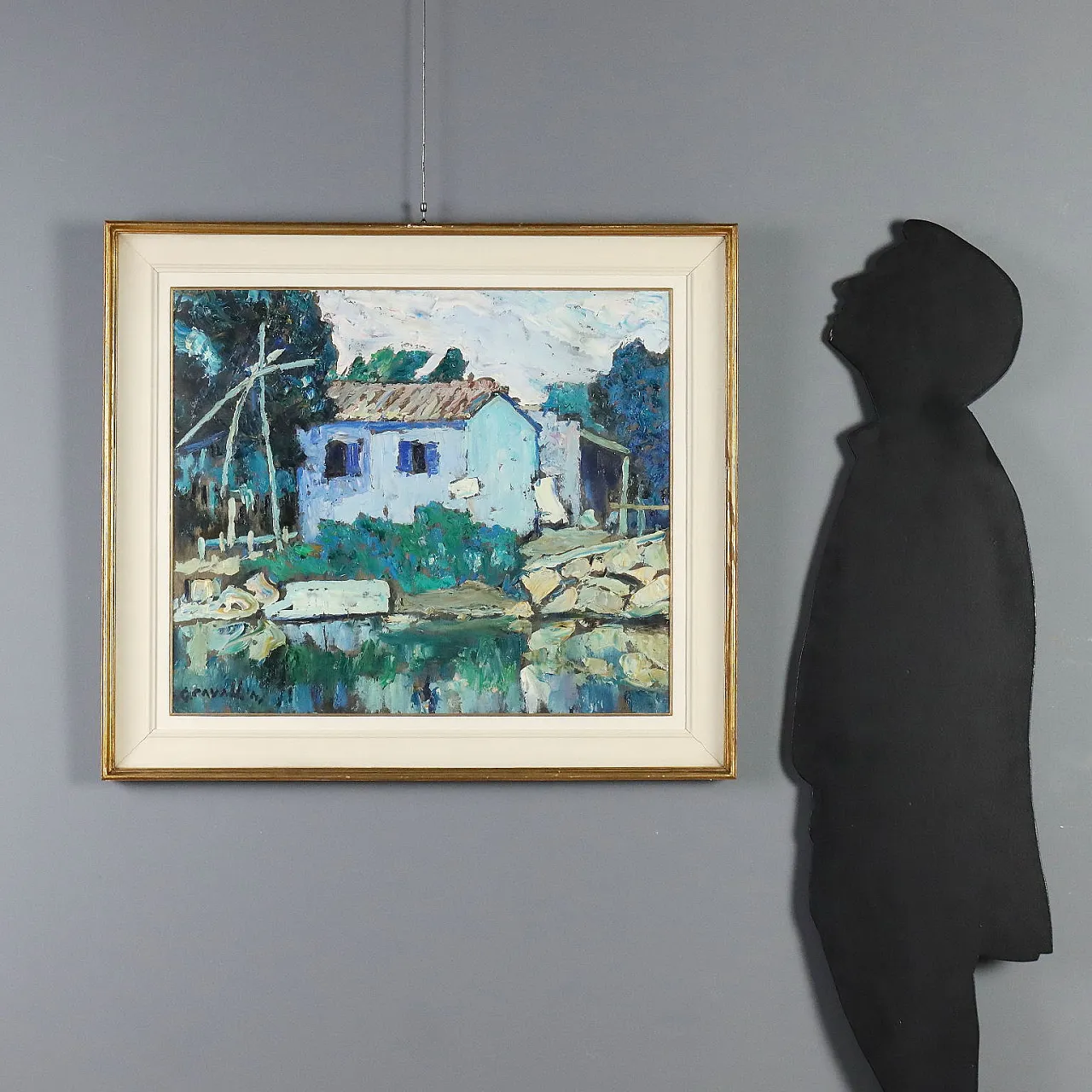 Painting by Giuseppe Cavallini, oil on panel, 20th century 2