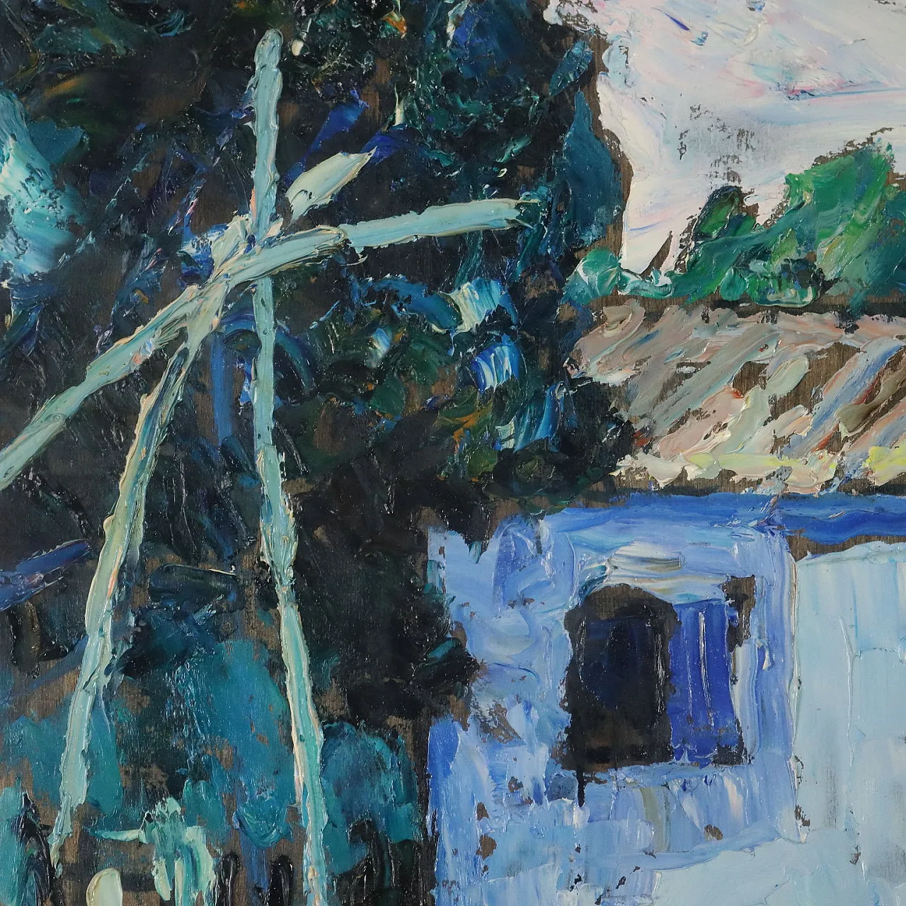 Painting by Giuseppe Cavallini, oil on panel, 20th century 4