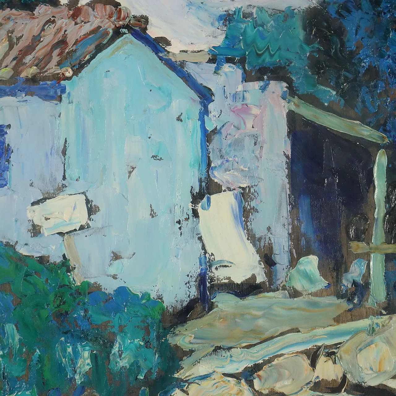 Painting by Giuseppe Cavallini, oil on panel, 20th century 5