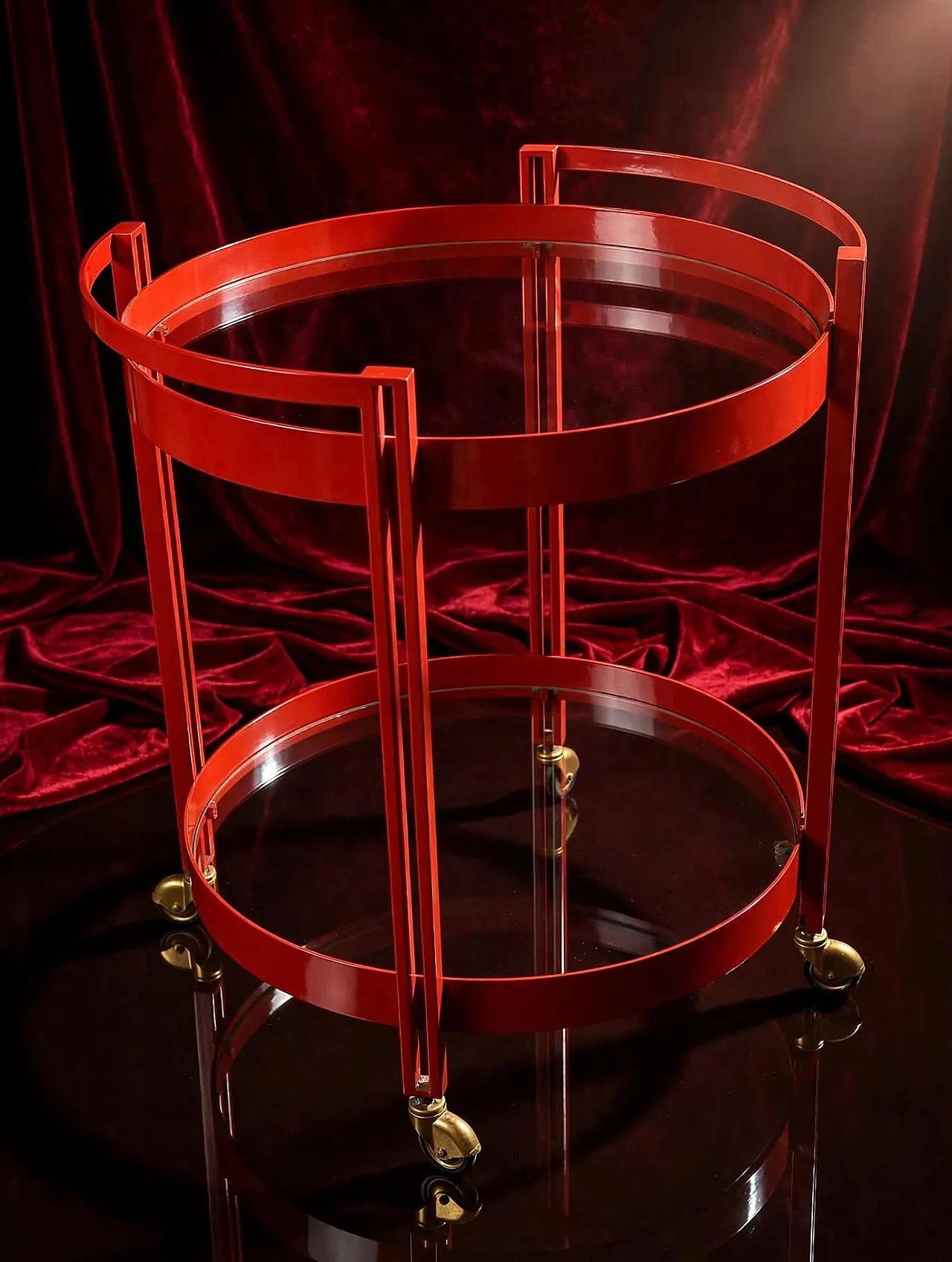 Bar cart fire red, 1970s 2