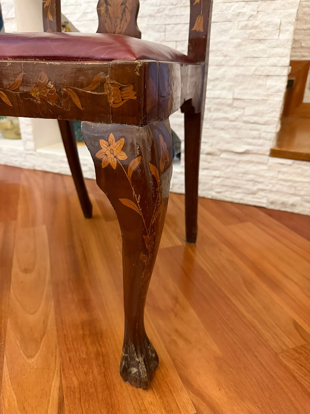 Dutch inlaid chair, 19th century 7