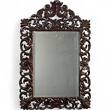 Baroque style mirror in lacquered wood, early 20th century