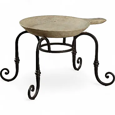 Wrought iron and marble coffee table, early 20th century